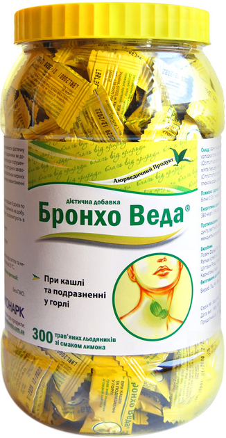 Травяные леденцы Бронхо Веда для облегчения кашля со вкусом лимона № 300 (8906081304223) - изображение 1