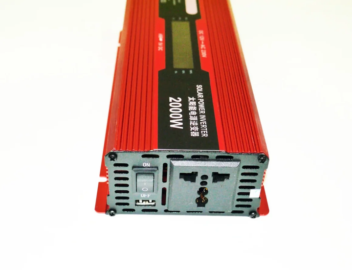 Преобразователь напряжения DC12V-AC 220V UKC Solar Power Inverter 2000ВТ инвертор в машину USB, куллер, дисплей Красный - изображение 2