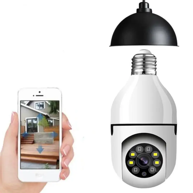 Камера видеонаблюдения в патрон Е27 IP WiFi PTZ Smart 3120S-DPXY 2MP удаленный доступ, ночная съёмка, определение движения, микрофон, слот microSD - изображение 9