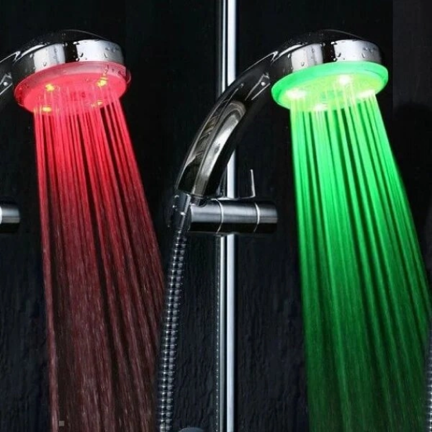 Світлодіодна насадка для душу Led Shower з підсвічуванням триколірна душова лійка - зображення 4