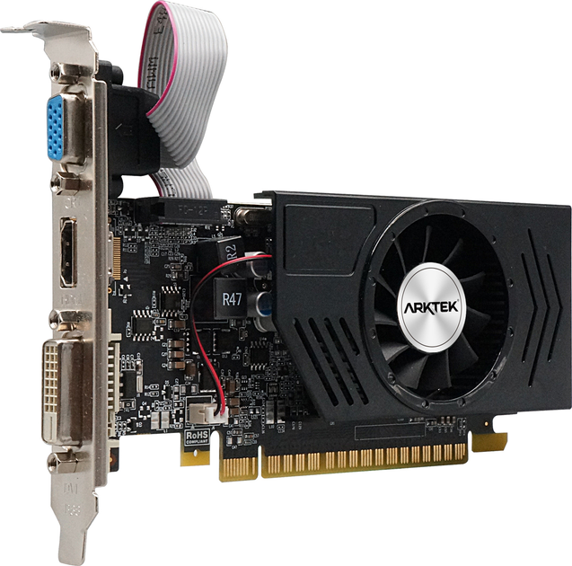 Arktek PCI-Ex GeForce GT 730 LP 2GB DDR3 (128bit) (902/1333) (VGA, DVI, HDMI) (AKN730D3S2GL1) - obraz 2