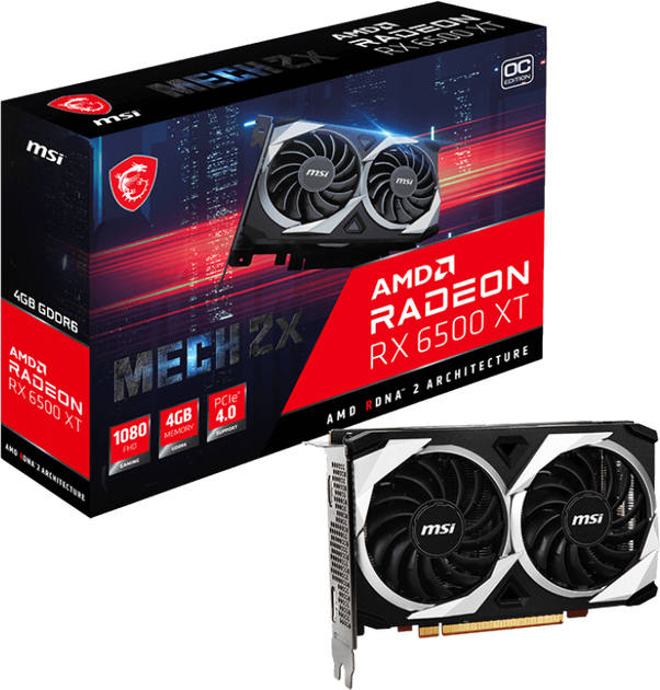 MSI PCI-Ex Radeon RX 6500 XT Mech 2X 4G OC 4GB GDDR6 (64bit) (18000) (1 x HDMI, 1 x DisplayPort) (RX 6500 XT MECH 2X 4G OC) - obraz 5
