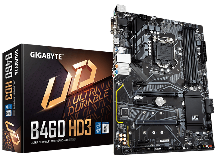 Материнська плата Gigabyte B460 HD3 (s1200, Intel B460, PCI-Ex16) - Фото 4 Материнська плата Gigabyte B460 HD3 (s1200, Intel B460, PCI-Ex16) - зображення 4