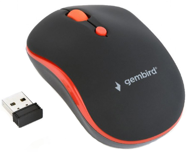 Миша Gembird MUSW-4B-03-R Wireless Black+Red - зображення 1