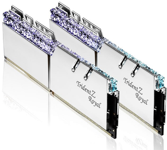 Оперативна пам'ять G.Skill DDR4-3600 32768MB PC4-28800 (Kit of 2x16384) Trident Z Royal Silver (F4-3600C18D-32GTRS) - зображення 3