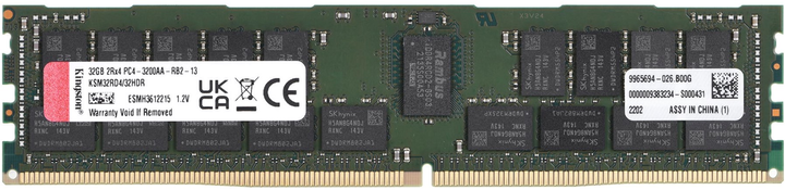 Pamięć RAM Kingston DDR4-3200 32768MB PC4-25600 ValuePamięć RAM ECC Registered (KSM32RD4/32HDR) - obraz 1
