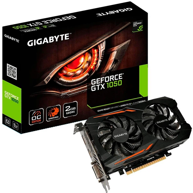 Gigabyte PCI-Ex GeForce GTX 1050 OC 2GB GDDR5 (128bit) (1379/7008) (DVI, HDMI, DisplayPort) (GV-N1050OC-2GD) - зображення 4