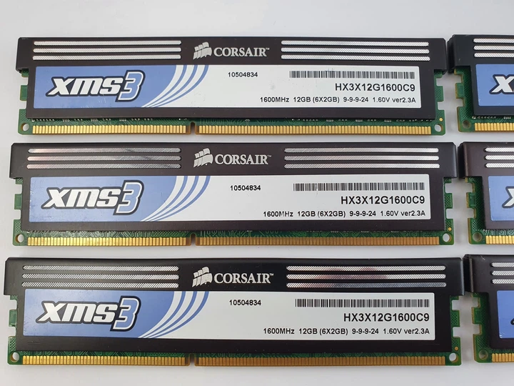 Комплект оперативної пам'яті Corsair XMS3 DDR3 12Gb (6*2Gb) 1600MHz PC3-12800 (HX3X12G1600C9) 11509 - Фото 2 Комплект оперативної пам'яті Corsair XMS3 DDR3 12Gb (6*2Gb) 1600MHz PC3-12800 (HX3X12G1600C9) 11509 - зображення 2