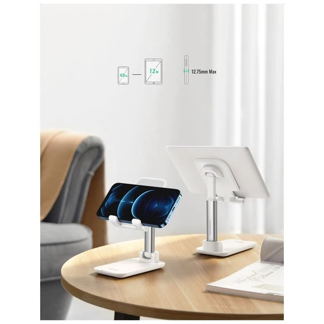 Підставка для телефону UGREEN LP373 Foldable Multi-Angle Phone Desktop Stand with Height Adjustable White (20434) - Фото 3 Підставка для телефону UGREEN LP373 Foldable Multi-Angle Phone Desktop Stand with Height Adjustable White (20434) - зображення 3