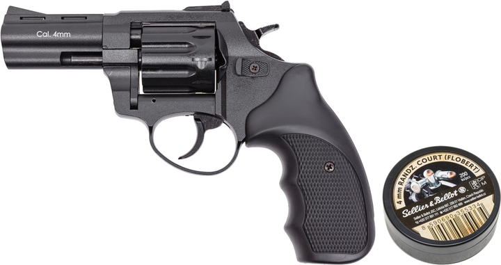 Набор Револьвер Stalker 4 мм 3" Black + Патроны Флобера Sellier & Bellot Randz Curte 4 мм 0.5 г 200 шт (38800045_12110101) - изображение 1