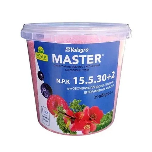 Мінеральне добриво Master/ Майстер NPK 15-5-30+2 Valagro 1 кг - Фото 1 Мінеральне добриво Master/ Майстер NPK 15-5-30+2 Valagro 1 кг - зображення 1