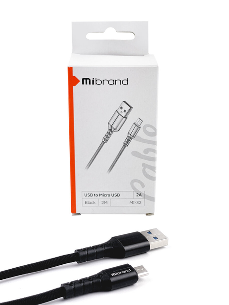 Кабель Mibrand з USB на Micro USB | Шнур для заряджання телефону на 2m | Провід для зарядки гаджетів MIDC/322MB - Фото 4 Кабель Mibrand з USB на Micro USB | Шнур для заряджання телефону на 2m | Провід для зарядки гаджетів MIDC/322MB - зображення 4
