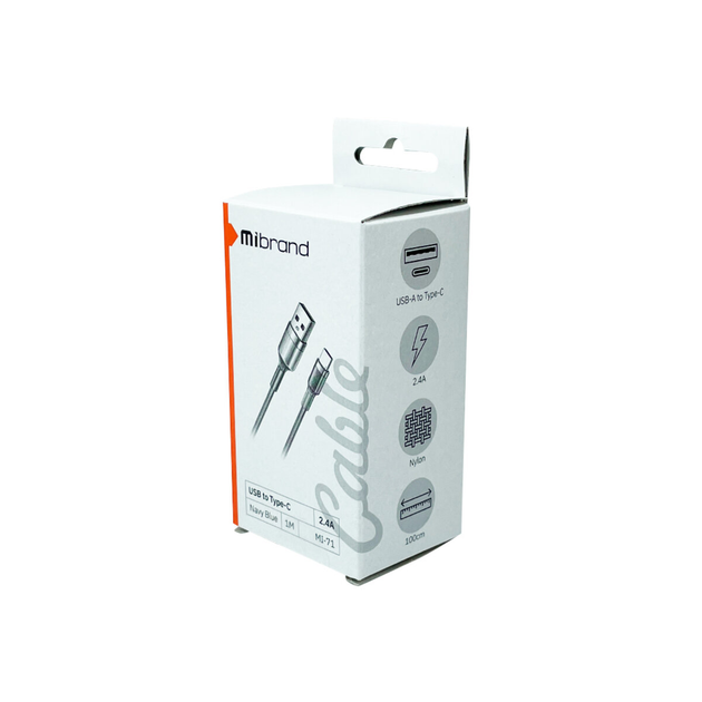 Шнур Mibrand USB-Type-C | Кабель для заряджання гаджетів 1m | Провід тайп сі MIDC/71TNB - Фото 4 Шнур Mibrand USB-Type-C | Кабель для заряджання гаджетів 1m | Провід тайп сі MIDC/71TNB - зображення 4