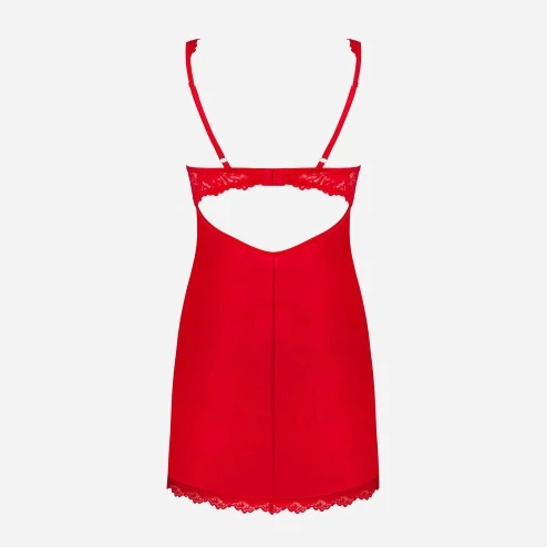 Komplet erotyczny (halka + stringi) Obsessive Amor Cherris S/M Red (5901688252796) - obraz 6