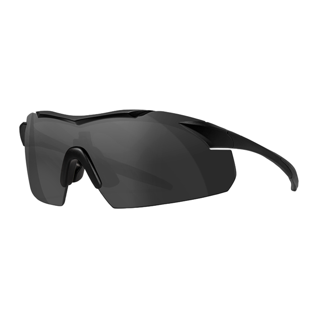 Тактичні захисні окуляри WX VAPOR, Wiley X, з чохлом, чорні, напівобідкові, чорні та прозорі лінзи - зображення 1
