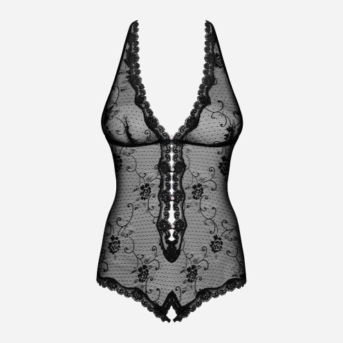 Еротичне боді Obsessive Fiorenta S/M Чорне (5901688205754) - зображення 5