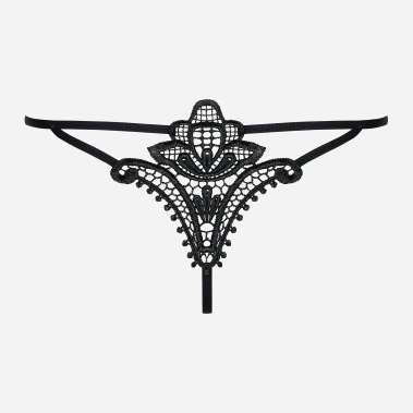 Erotyczne stringi Obsessive Luiza L/XL Black (5900308555187) - obraz 2