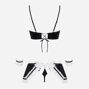 Kostium erotyczny Obsessive Maid S/M Czarny (5900308550625) - obraz 6