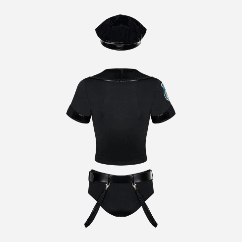 Kostium erotyczny Obsessive Police S/M Czarny (5900308550922) - obraz 4