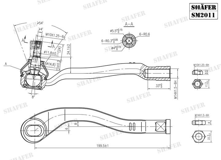 Рулевой наконечник Shafer SM2011 Renault Kangoo II, левый - изображение 2