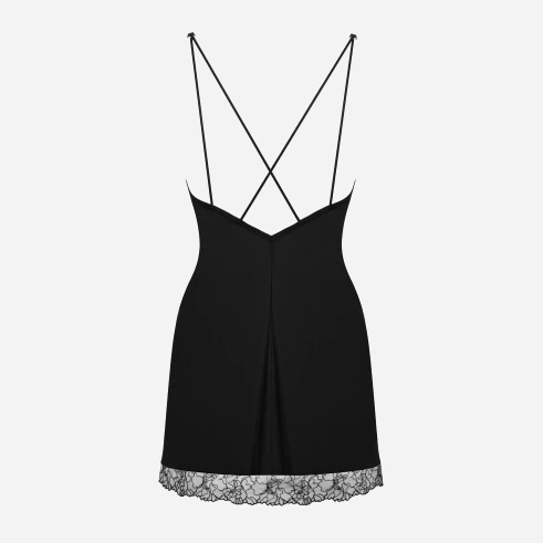 Еротичний комплект (пеньюар + трусики-стринги) Obsessive Bella Rou XS/S Чорний (5901688252314) - зображення 6