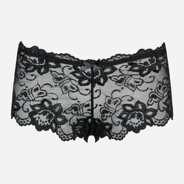 Еротичні трусики-шорти Obsessive Idillia S/M Чорні (5900308558980) - зображення 5