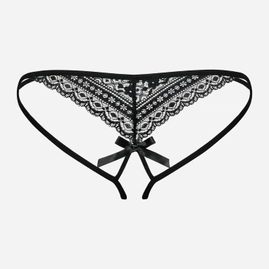 Erotyczne stringi Obsessive Picantina S/M Black (5901688208595) - obraz 6