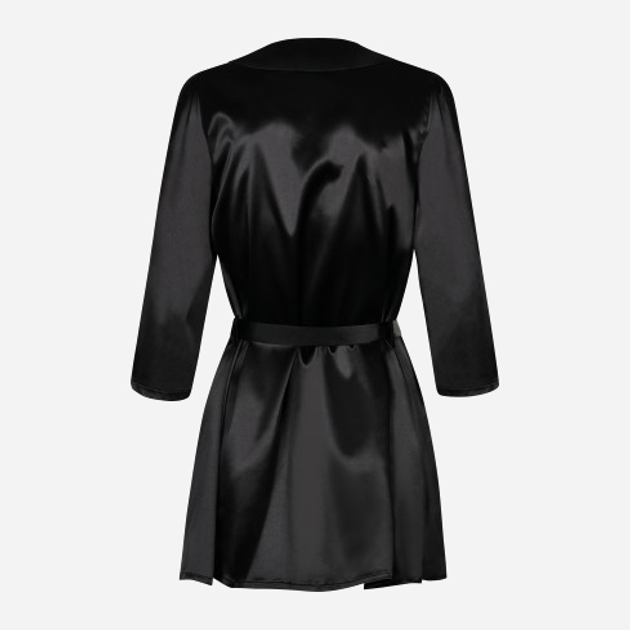 Szlafrok erotyczny Obsessive Satinia S/M Czarny (5901688210574) - obraz 4