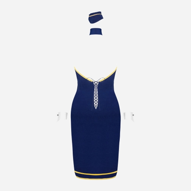 Kostium erotyczny Obsessive Stewardess XS/S Niebieski (5901688239124) - obraz 6
