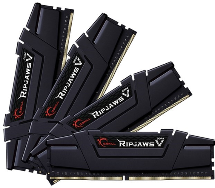 Оперативна пам'ять G.Skill DDR4-3200 65536MB PC4-25600 (Kit of 4x16384) Ripjaws V Black (F4-3200C16Q-64GVK) - зображення 1