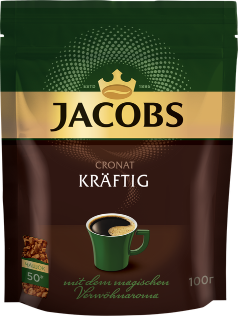 Акція на Кава розчинна Jacobs Cronat Kraftig 100 г від Rozetka
