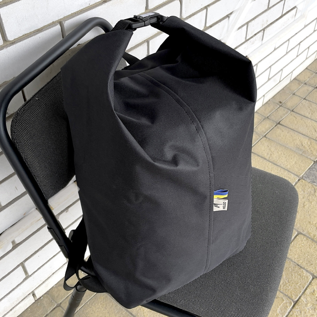 Тактичний рюкзак-баул 25 літрів Чорний Oxford 600D Flat MELGO вологозахисний речовий мішок - зображення 2