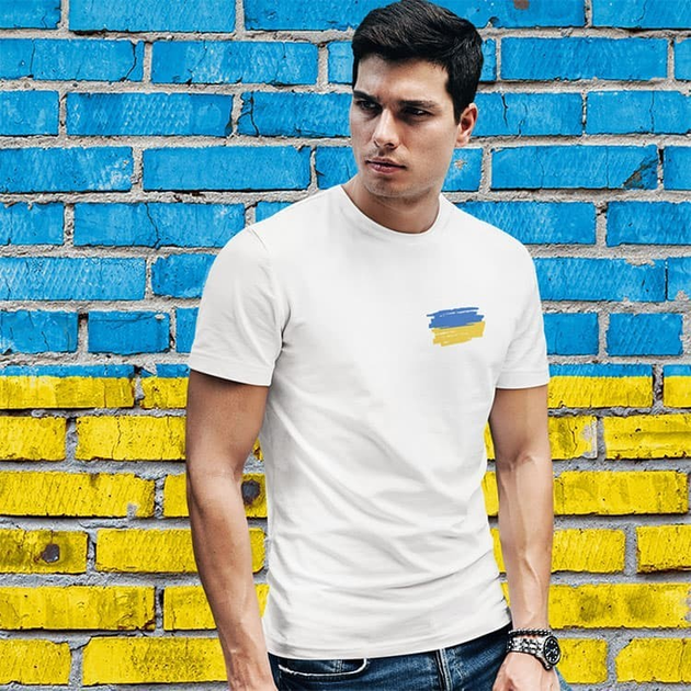 Футболка Fruit of the Loom с винтажным флагом Украины лого M Белая от ...