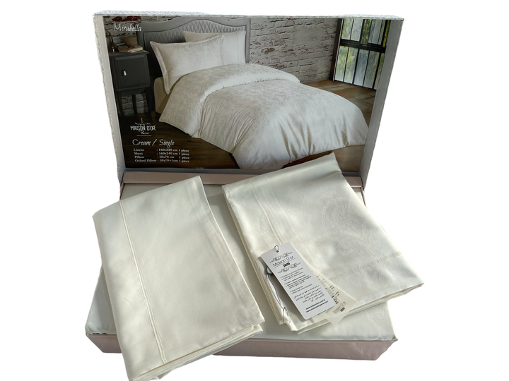 Комплект постельного белья Maison D'or Mirabella Cream сатин 220-200 см кремовый - изображение 3