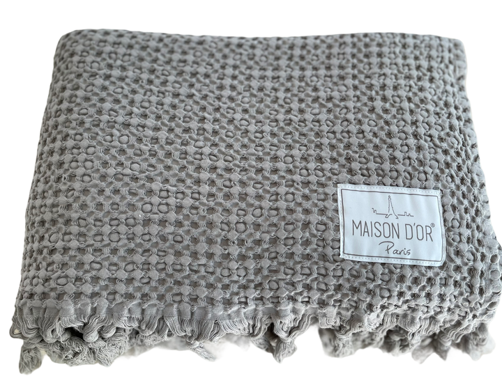 Вафельный плед Maison Dor Emeline Beige хлопок 240-260 см бежевый - изображение 2