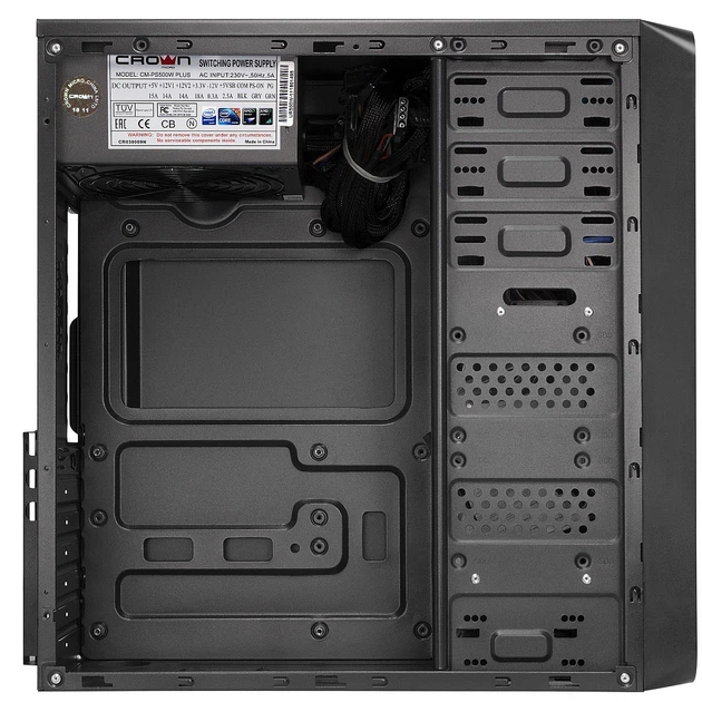 Корпус Crown CMC-611, 450W, Midi tower, ATX/MicroATX/Mini-ITX, 2хUSB 2.0, 1xUSB 3.0, 175х400х411мм, - изображение 3
