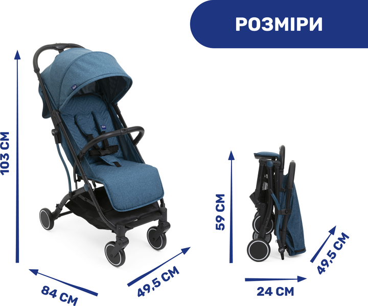 Прогулочная коляска Chicco Trolley Me Синяя (79865.58) - изображение 4