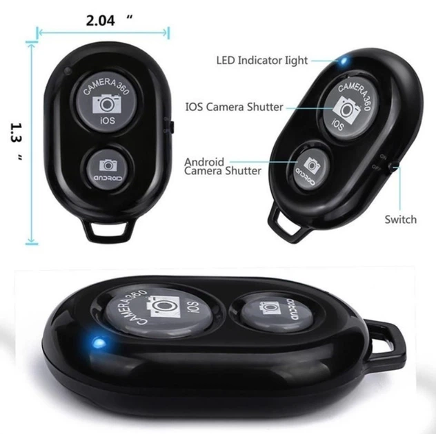 Bluetooth блютуз пульт кнопка для селфі, для Android та iOS - зображення 3