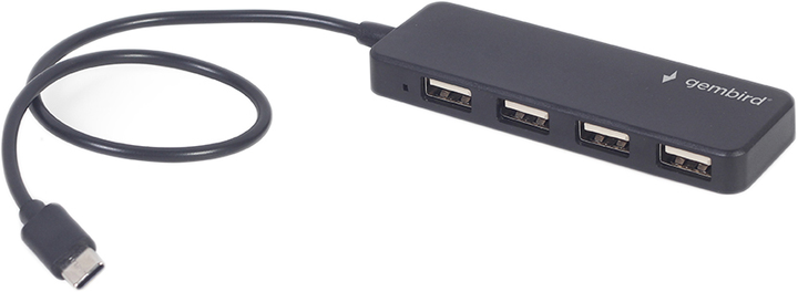 Hub USB Gembird 4-port USB Type-C Black (UHB-CM-U2P4-01) - obraz 1