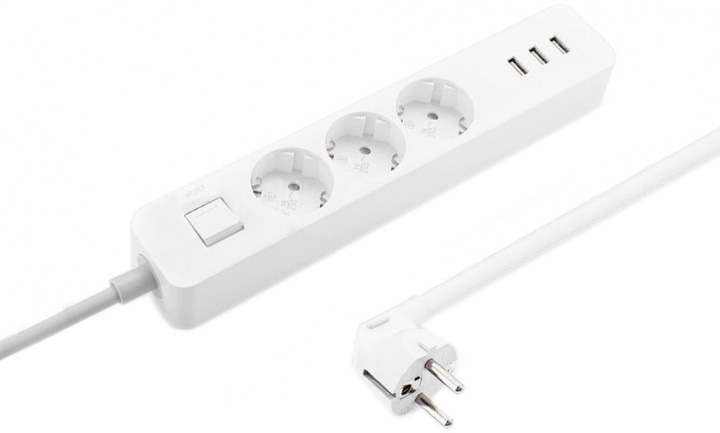 Подовжувач Xiaomi Mi Power Strip 3 розетки + 3 USB XMCXB04QM White (NRB4030GL) - зображення 1