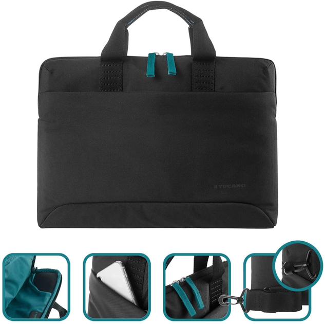 Torba na laptopa Tucano Smilza Slim 15,6" Czarna (BSM15-BK) - obraz 6