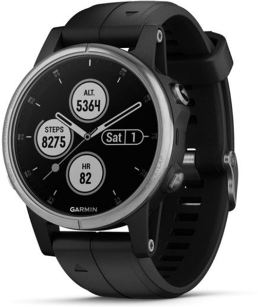 Zegarek sportowy Garmin Fenix 5S Plus Srebrny z czarnym paskiem (010-01987-21) - obraz 1