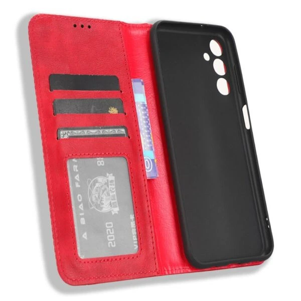 Чохол-книжка Deexe Retro Style для Samsung Galaxy M14 (M146) - Red - зображення 4