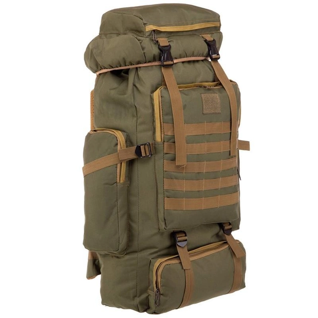Армійський тактичний рейдовий військовий рюкзак HardTime 70л олива - зображення 1