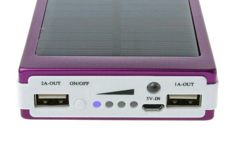 Корпус повербанка Power Bank на 5 18650 Li-ion Li-Pol (під пайку) з сонячною панеллю і ліхтарем, 2x USB до 2A, рожевий - Фото 5 Корпус повербанка Power Bank на 5 18650 Li-ion Li-Pol (під пайку) з сонячною панеллю і ліхтарем, 2x USB до 2A, рожевий - зображення 5