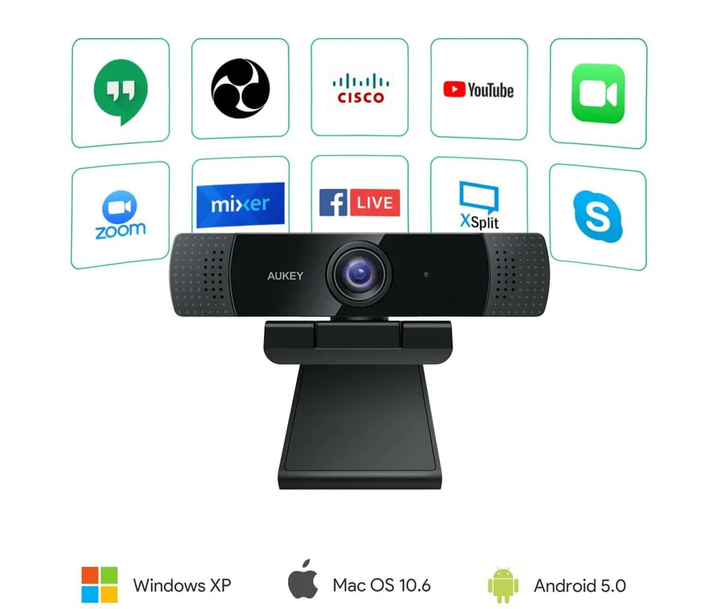 Kamera internetowa AUKEY FullHD czarny (PC-LM1E) - obraz 4