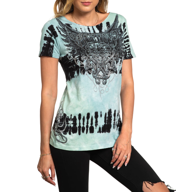 Женская футболка Affliction Celtic Heart Scoop Neck Earthquake Wash (AW25682-S) - изображение 4