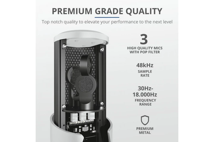 Мікрофон для PS5 та ПК TRUST GXT 258W Fyru USB 4-in-1 Streaming Microphone PS5 (TR24257) - изображение 6