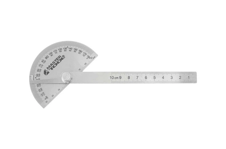 Угломер-транспортир MASTERTOOL GM с линейкой 150х90 мм НЕРЖ (30-3515) - изображение 2