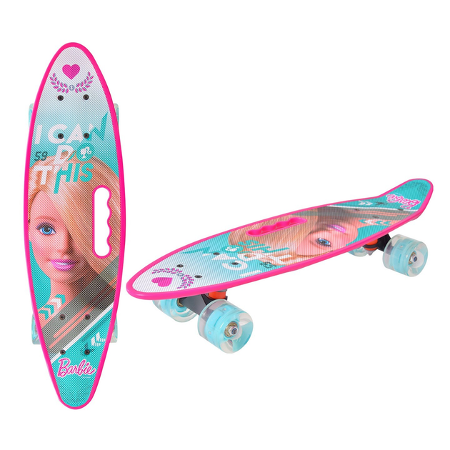 Скейт Пенни борд Penny board Барби со светящимися колесами для детей и ...